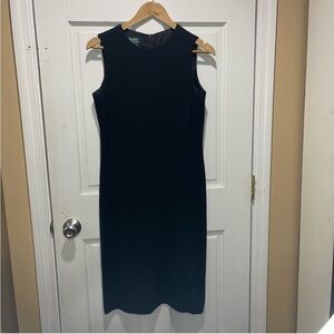 🎩⭐Lauren Ralph Lauren Elegant Black Midi Dress